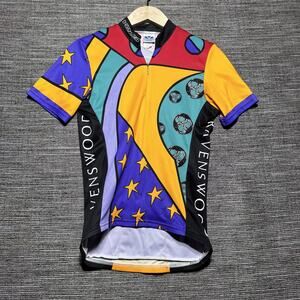 Voler Cycling Jersey Shirt Men's XS Short Sleeve No Wimpy Wines Abstract